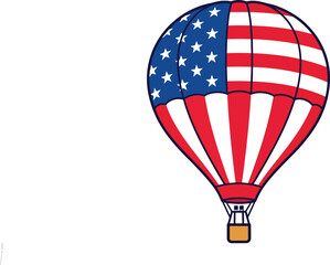 Hot air balloon with USA flag