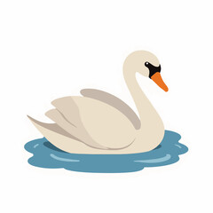 Naklejka premium Swan on Water Surface Illustration for Art Blogs, Nature Websites, Children’s Education, and Environmental Awareness Projects