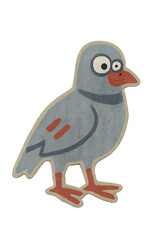 Obraz premium Handmade cardboard pigeon sticker with transparent background PNG