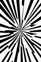 Abstract Black and White Burst-Modern Geometric Design-Striking Radial Pattern-Optical Illusion Art-Contemporary Graphic-Dynamic Lines and Shapes-Eye-Catching Visual