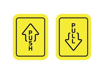 Pull and push vector sign	
