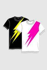 Lightning Bolt T-Shirt Designs - Black and White Tees with Graphic Prints - Trendy Fashion Apparel for Men and Women - Eye-Catching Summer Style Clothing