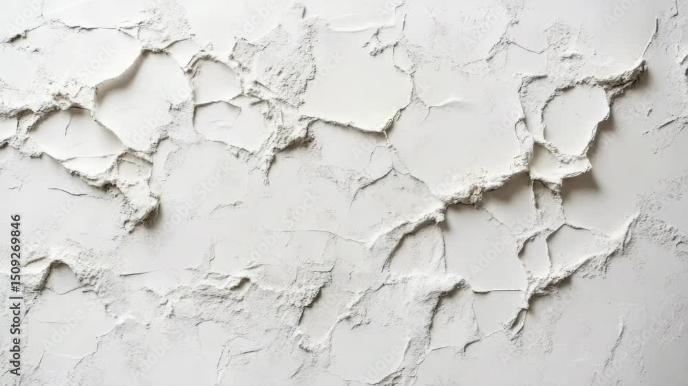 Aufkleber A close-up shot of a white wall with visible cracks, suitable for use in construction or architecture contexts