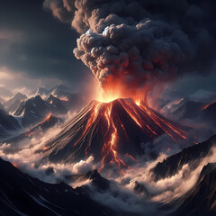 volcano lava eruption