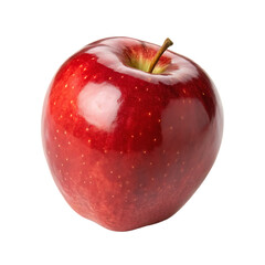 A whole single red apple isolated on a transparent background