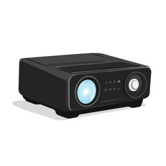Professional Video Projector Icon Vector Illustration for Presentations and Cinema Events