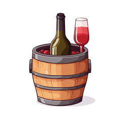 Elegant wine bottle in ice bucket icon for high-end beverage concepts