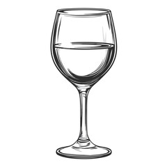 Elegant Isolated Wine Cup in Black and White Vector Illustration for Designs