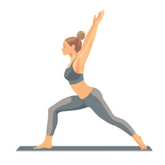 Professional Vector Illustration of Woman Performing Yoga Poses Isolated on White Background