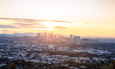 Downtown Los Angeles at sunset	