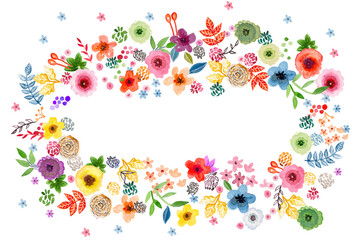  colorful and beautiful watercolor flower background. visiting card or wedding card invitation background . summer spring pallet. 