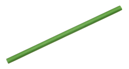 Close up green paper drinking straw isolated on white with clipping path, eco friendly	