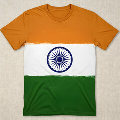 Indian Flag T-Shirt: Saffron, White, Green Design