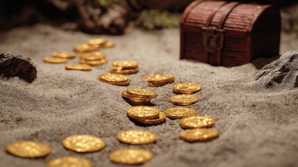 Golden coins treasure discovery