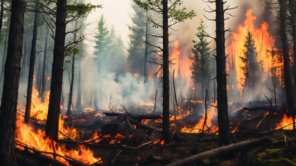 Fire in the forest	