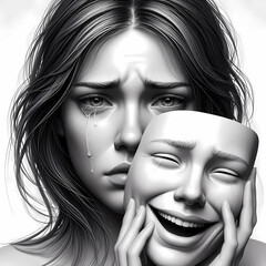 girl hiding her tears