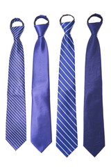 zipper neckties layering together on white background close up shot selective focused, neck ties isolated on white background 