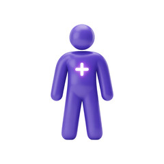 A glowing purple figure embodies health and wellbeing a beacon of on transparent background