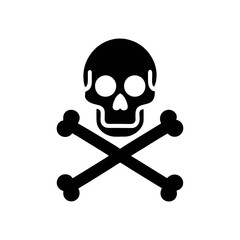 crossbones and skull death flat vector icon