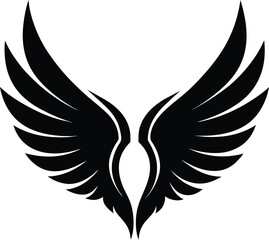  angel wings silhouette, open flight, divine symmetry
