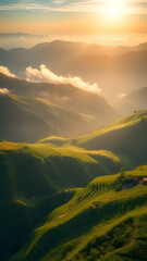 sunset in the mountains