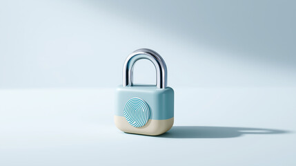 Naklejka premium Padlock with fingerprint scanner ensuring security and access control