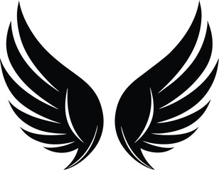  angel wings silhouette, open flight, divine symmetry
