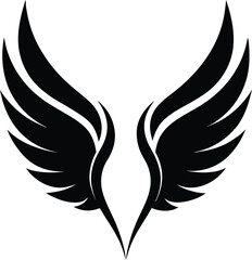  angel wings silhouette, open flight, divine symmetry
