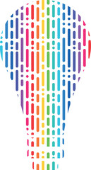 light bulb with colored stripes in lgbt style, electric light bulb