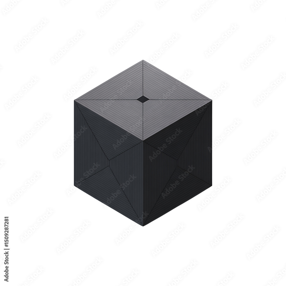 Aufkleber geometric cube revealing hidden complexity showcasing lines and angles in on transparent background