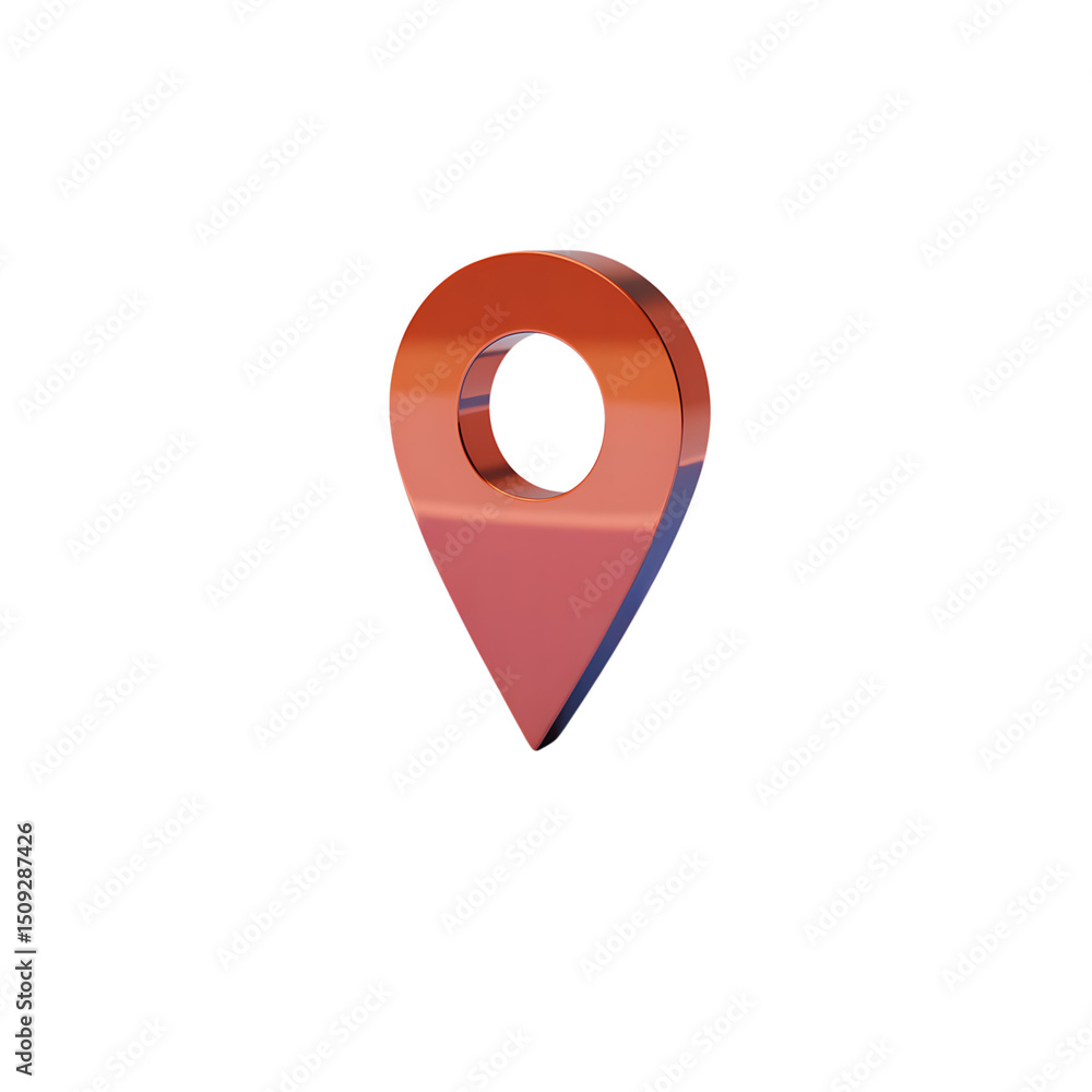 Poster guiding light a reflective map pin evokes a sense of direction hinting at on transparent background