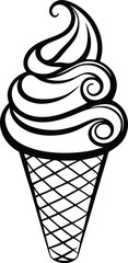  ice cream silhouette, cone scoop, dessert icon
