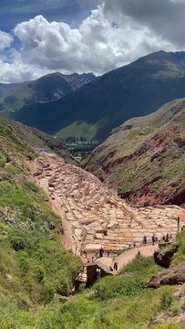 The Salineras de Maras is made up of more than 3 thousand natural walls, Maras, Peru