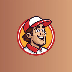 Vector illustration of Head Beard man logo design cartoon mascot  logo vector icon Line art style Viking head vector graphic template, Suitable for logo design, tattoo design or print on demand
