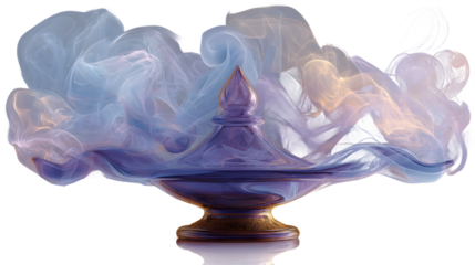 Mystical Lamp with Ethereal Smoke and Vapor