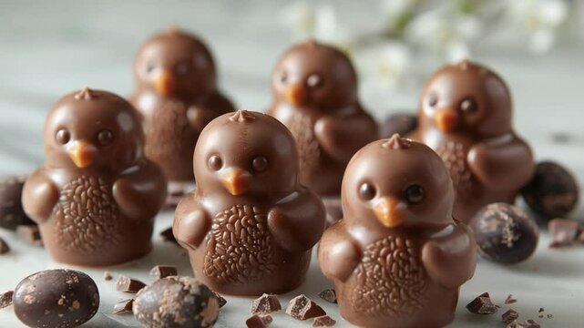 Chocolate chicks for Easter