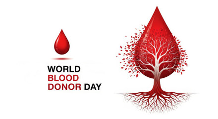 Blood Drop Tree of Life: A Symbol of Giving - Blood donation, life, growth, sharing, hope. A single blood drop transforms into a vibrant tree, symbolizing the life-giving power of donation