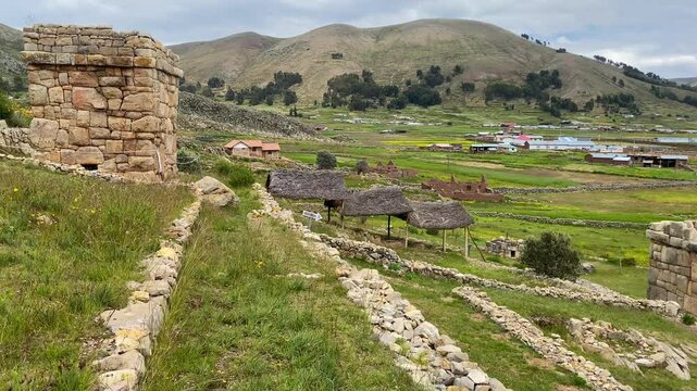 Chullpas of Molloco, funerary towers in PeruPuno, Puno, Peru