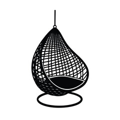 Hanging chair silhouette vector
