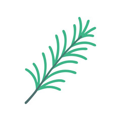 Obraz premium Fresh rosemary sprig illustration in green and natural style 