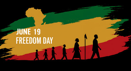 Juneteenth Freedom Day Celebration Pan-African Graphic Illustration for Historical Event Banner