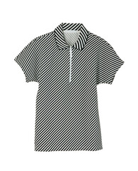 Polo à rayures blanches et noirs manches courtes