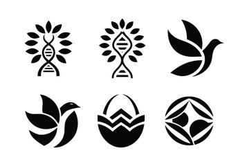 set of icon vector silhouette illustration