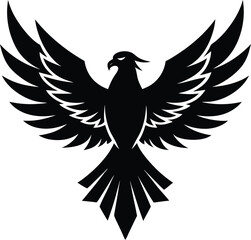 Fototapeta premium eagle silhouette, wings open, strong flight 