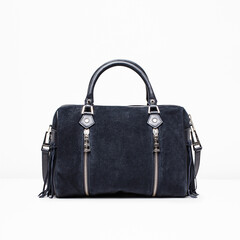 Sac à main en nubuck noir 