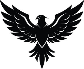  eagle silhouette, wings open, strong flight
