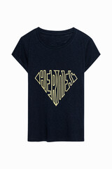 T-shirt noir avec logo Superman vue de face