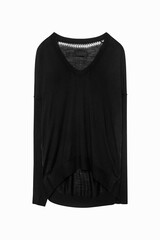 Pull noir en khasmir col en V