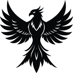 Obraz premium eagle silhouette, wings open, strong flight 