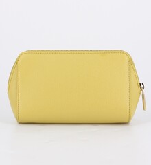 Trousse de toilette en cuir jaune